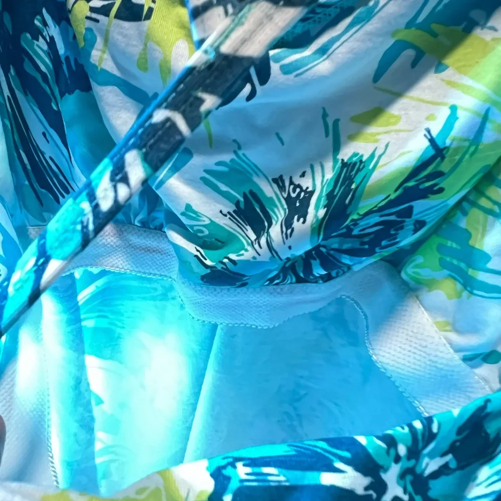 Prana Teal and White Patterned Active Dress - Picture 6 of 7